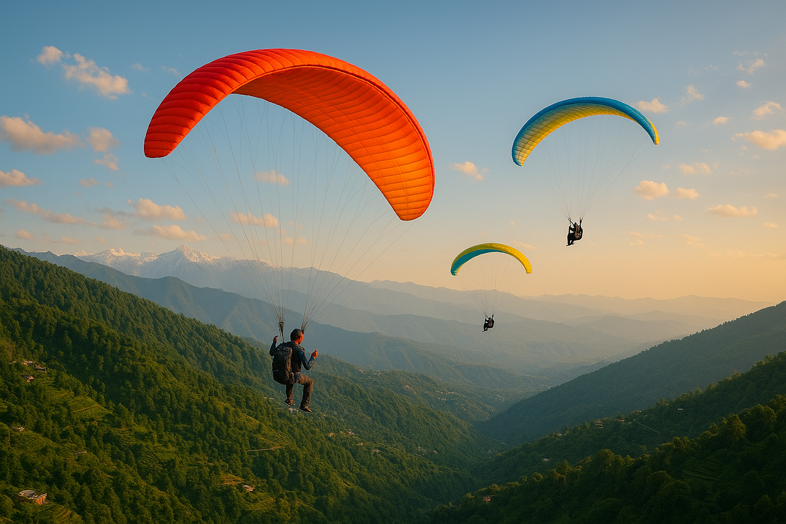 Post-monsoon flight over pine forests in Dharamshala